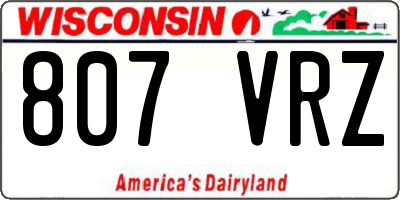 WI license plate 807VRZ