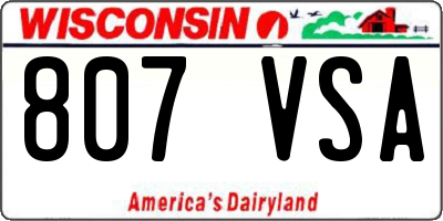 WI license plate 807VSA