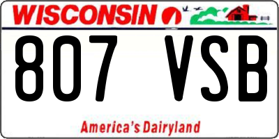 WI license plate 807VSB