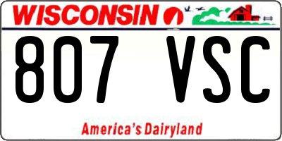 WI license plate 807VSC