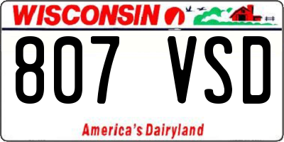 WI license plate 807VSD