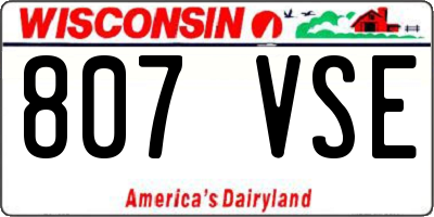 WI license plate 807VSE