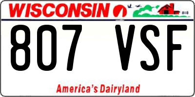 WI license plate 807VSF
