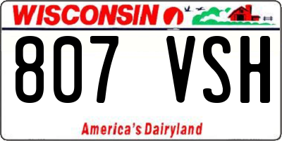 WI license plate 807VSH