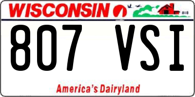 WI license plate 807VSI
