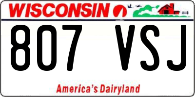 WI license plate 807VSJ
