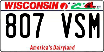 WI license plate 807VSM