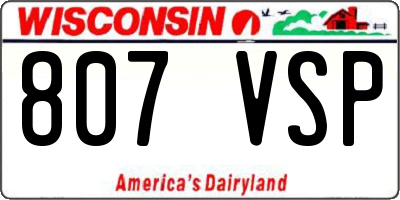 WI license plate 807VSP