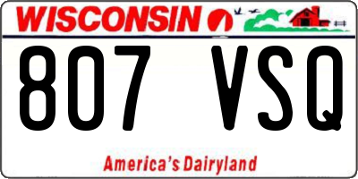 WI license plate 807VSQ