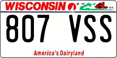 WI license plate 807VSS