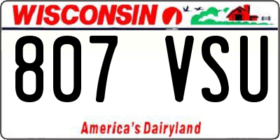 WI license plate 807VSU