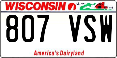 WI license plate 807VSW