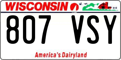 WI license plate 807VSY