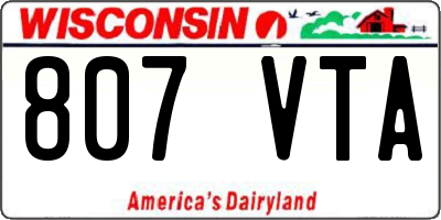 WI license plate 807VTA