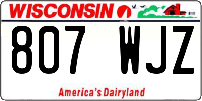 WI license plate 807WJZ