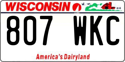 WI license plate 807WKC