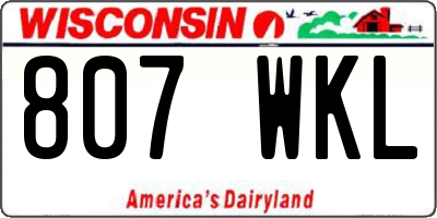WI license plate 807WKL
