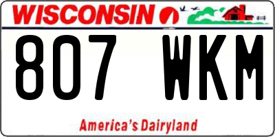 WI license plate 807WKM