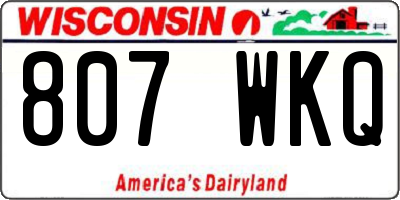 WI license plate 807WKQ