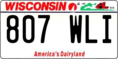 WI license plate 807WLI