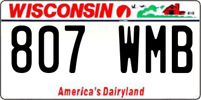 WI license plate 807WMB