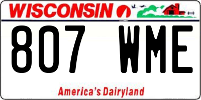 WI license plate 807WME