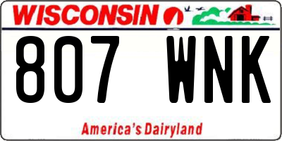 WI license plate 807WNK