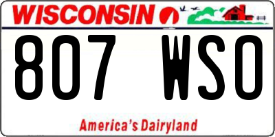 WI license plate 807WSO