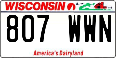 WI license plate 807WWN