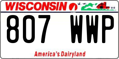 WI license plate 807WWP
