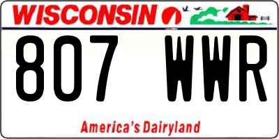 WI license plate 807WWR