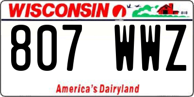 WI license plate 807WWZ
