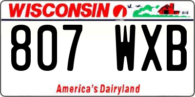 WI license plate 807WXB
