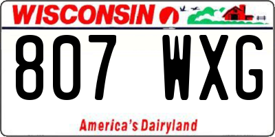 WI license plate 807WXG