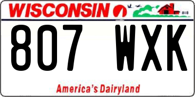 WI license plate 807WXK