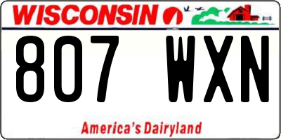 WI license plate 807WXN