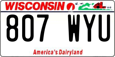WI license plate 807WYU