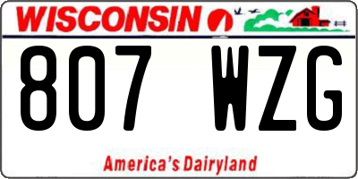 WI license plate 807WZG