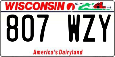 WI license plate 807WZY