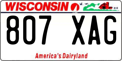 WI license plate 807XAG