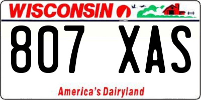 WI license plate 807XAS
