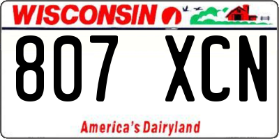 WI license plate 807XCN