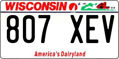 WI license plate 807XEV