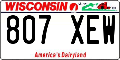 WI license plate 807XEW