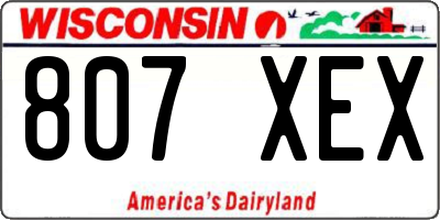 WI license plate 807XEX