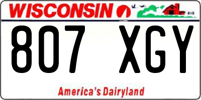 WI license plate 807XGY