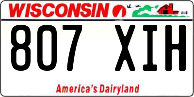 WI license plate 807XIH