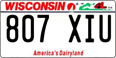 WI license plate 807XIU