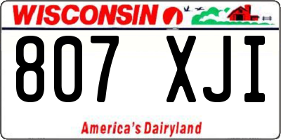 WI license plate 807XJI