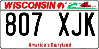 WI license plate 807XJK